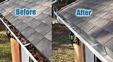 Before and after image of rain gutter