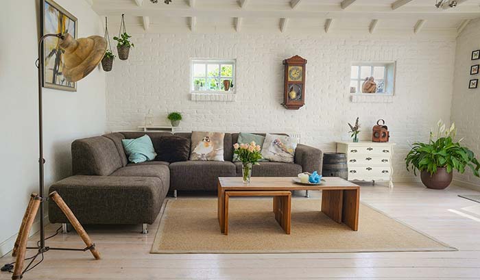 Nice big living room with furniture